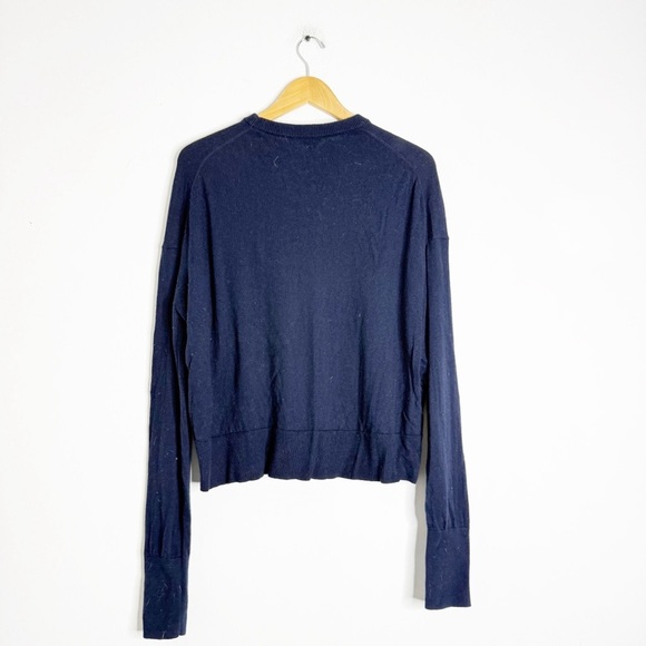 Alex Mill Merino Wool & Cotton Sweater Size Large Navy Blue - Picture 3 of 6